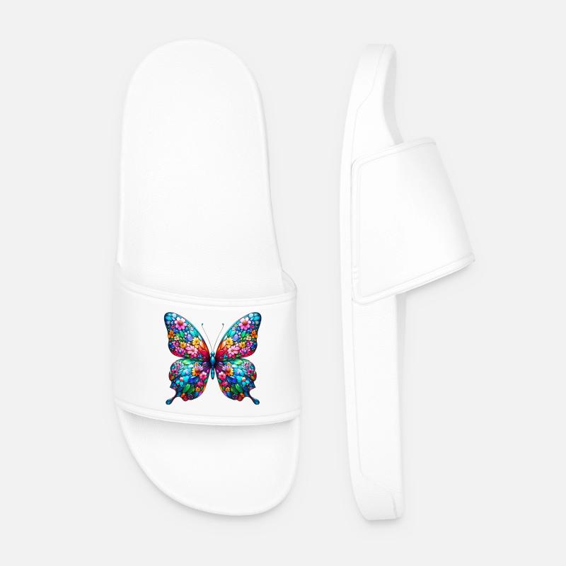 Schmetterling - Männer Badelatschen - Weiß