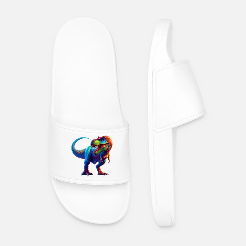 Dinosaur - Men’s Pool Sliders - white