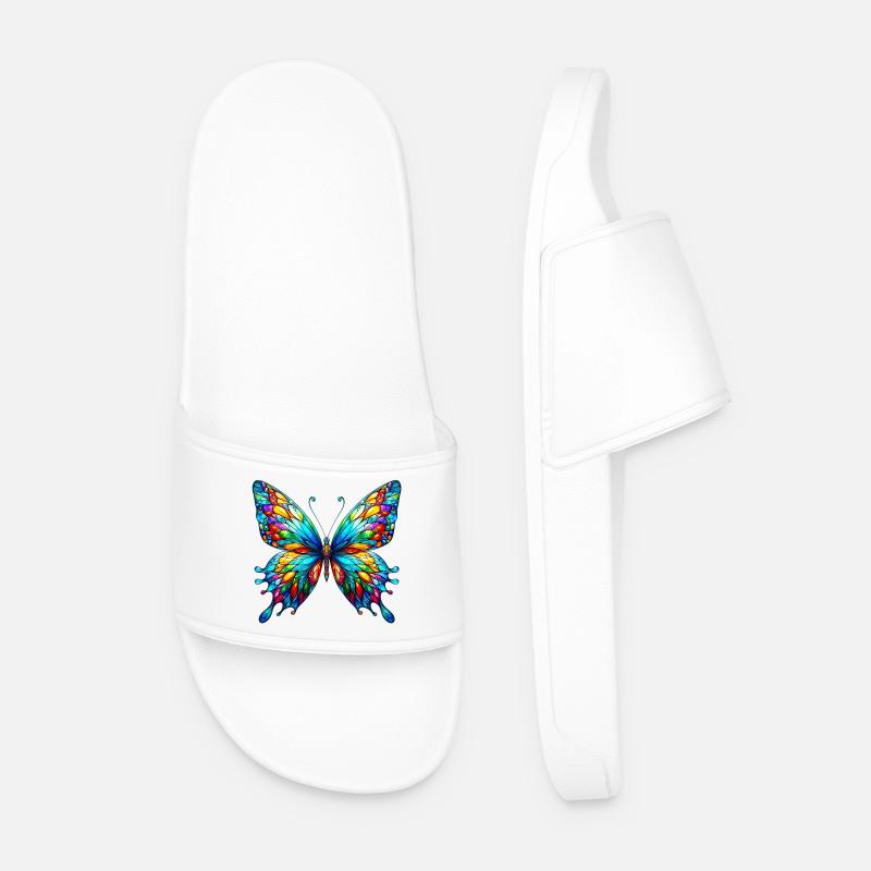 Schmetterling - Männer Badelatschen - Weiß