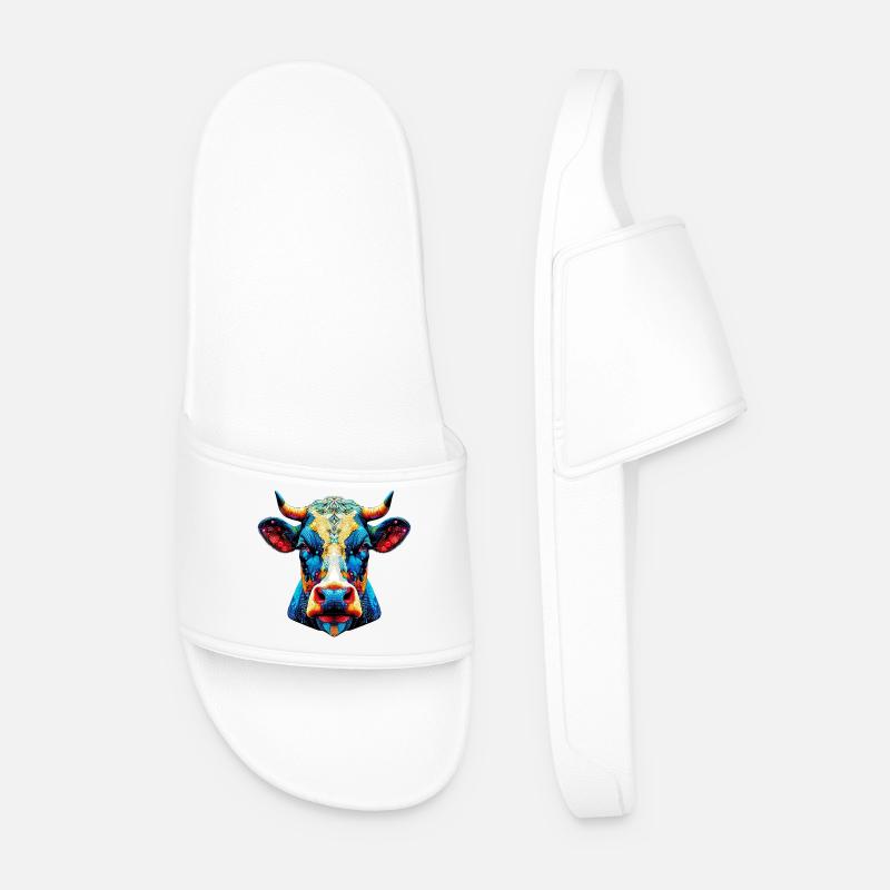Cow - Men’s Pool Sliders - white