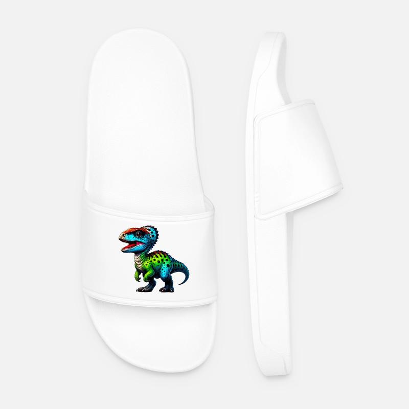 Dinosaur - Men’s Pool Sliders - white