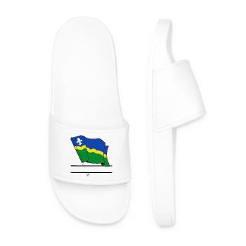 Flag Flevoland text banner - Men’s Pool Sliders - white - Front