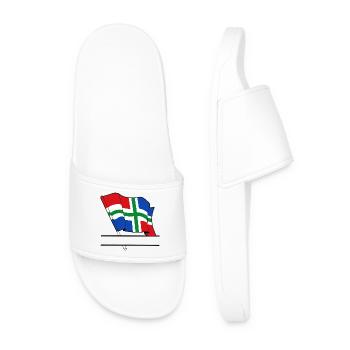 Flag Groningen text banner - Men’s Pool Sliders - white - Front