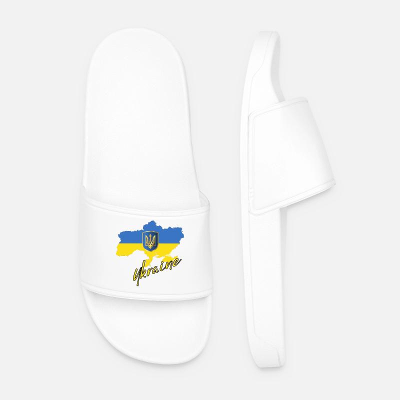 Ukrainischer Stolz, Ukrainische Flagge - Männer Badelatschen - Weiß
