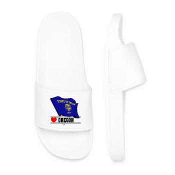 Flag Oregon heart OREGON - Men’s Pool Sliders - white - Front