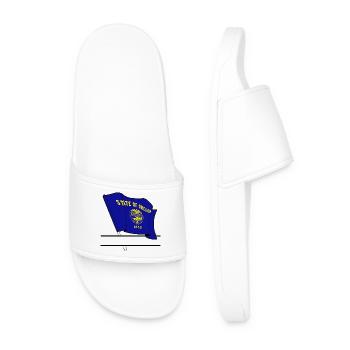 Flag Oregon text banner - Men’s Pool Sliders - white - Front