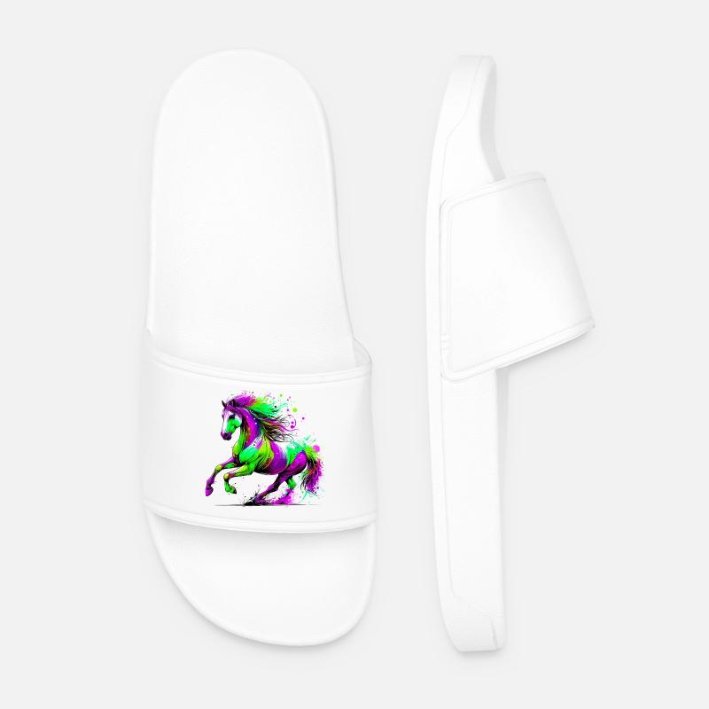 Pferd - Männer Badelatschen - Weiß