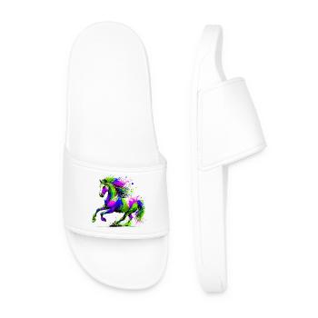 Horse - Men’s Pool Sliders - white - Front