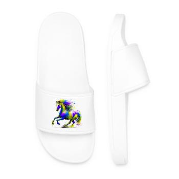 Horse - Men’s Pool Sliders - white - Front