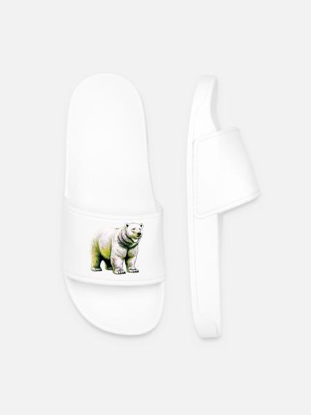 White polar bear - Men’s Pool Sliders - white