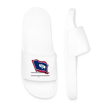 Drapeau Wyoming bannière de texte - Claquettes Homme - blanc - Devant