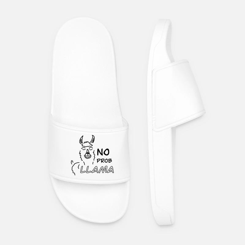 No Prob LLAMA - Men’s Pool Sliders - white