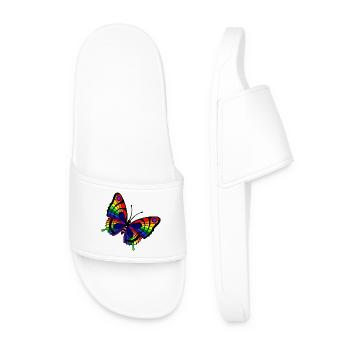 Regenbogen Schmetterling LGBTQ+ - Männer Badelatschen - Weiß - Vorne