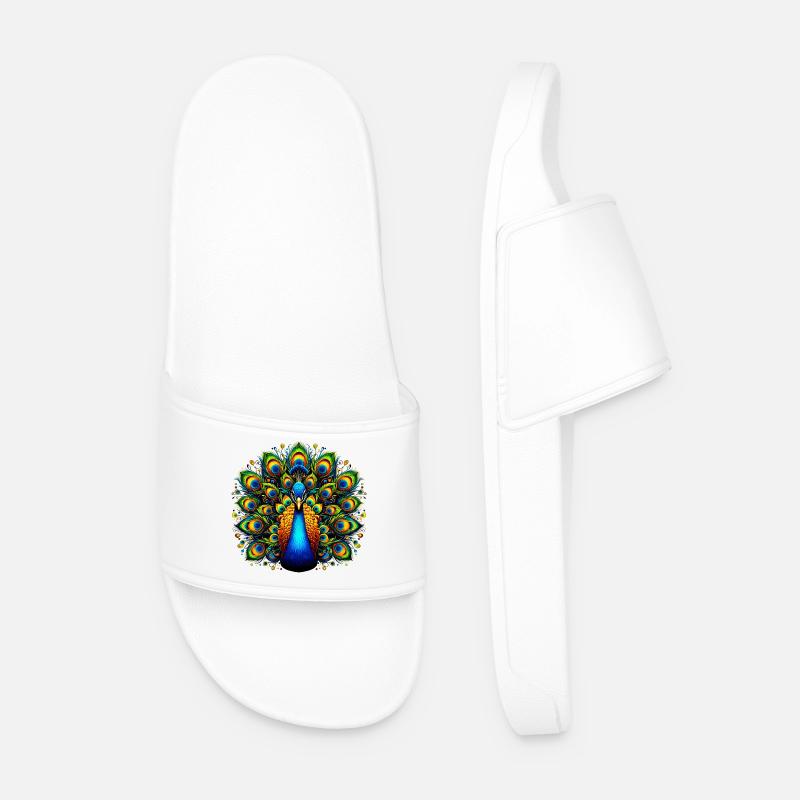 Peacock - Men’s Pool Sliders - white