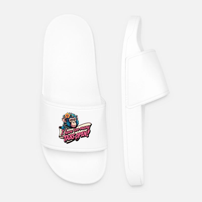 Too Many Tabs Open - Men’s Pool Sliders - white