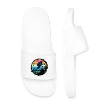 Silhouette de plongeur sous-marin avec coucher de soleil arc-en-ciel - Claquettes Homme - blanc - Devant