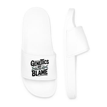 Genetics Are to Blame - Men’s Pool Sliders - white - Front