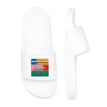 Work Hard Dream Bigger Motivation and Ambition - Men’s Pool Sliders - white - Front
