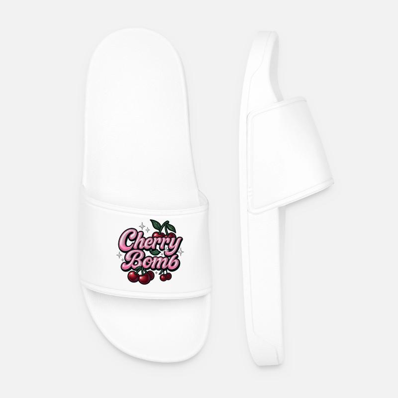 cherry bomb / y2k statement design - Männer Badelatschen - Weiß
