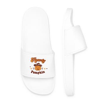 Howdy - Citrouille avec chapeau de cow-boy Halloween Design - Claquettes Homme - blanc - Devant