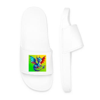 dragon - Men’s Pool Sliders - white - Front
