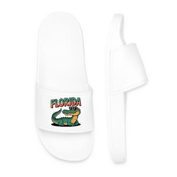 Florida Alligator - Men’s Pool Sliders - white - Front