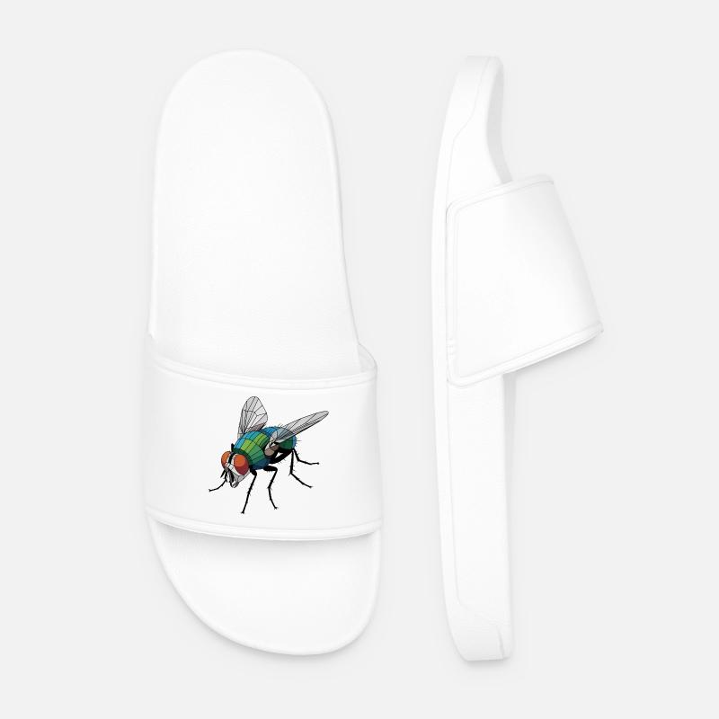 Fly - Cool Low Poly Logo - Men’s Pool Sliders - white