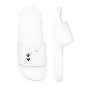 Dandelion Wishes & Freedom Blowing Seeds - Men’s Pool Sliders - white - Front