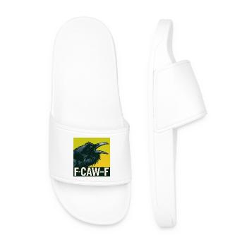 Raven F-Caw-F Retro Funny Black Crow  - Men’s Pool Sliders - white - Front