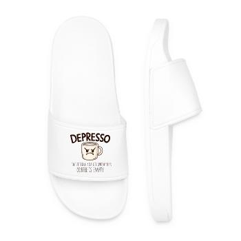 Depresso – No Coffee, No Life - Men’s Pool Sliders - white - Front