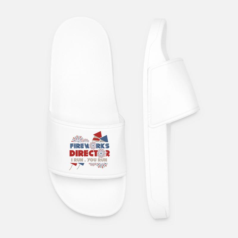 Firework Director – I Run, You Run - Men’s Pool Sliders - white