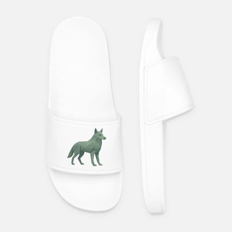 Geometrischer Wolf - Männer Badelatschen - Weiß