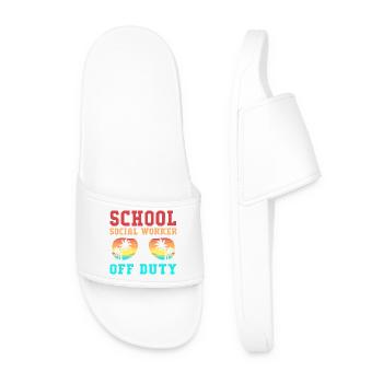 Social Worker Social Pedagogue Social Worker - Men’s Pool Sliders - white - Front