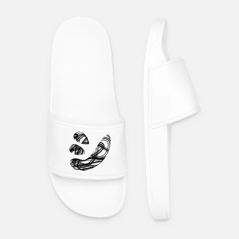 Japanischer Text 'シ' (shi) Muster - Männer Badelatschen - Weiß
