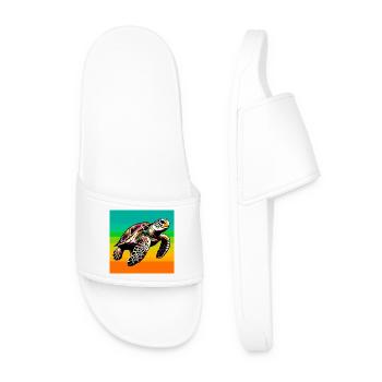 turtle - Men’s Pool Sliders - white - Front