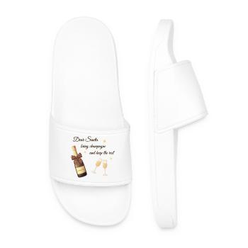 Dear Santa Design  - Men’s Pool Sliders - white - Front