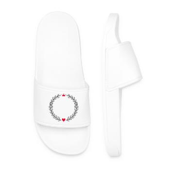 Couronne de laurier avec cœur et couronne - Claquettes Homme - blanc - Devant