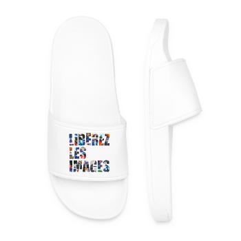 LIBÉREZ LES IMAGE - let's talk - Claquettes Homme - blanc - Devant