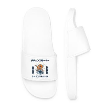 Disc Golf Champion Funny Disc Golfer Design - Men’s Pool Sliders - white - Front