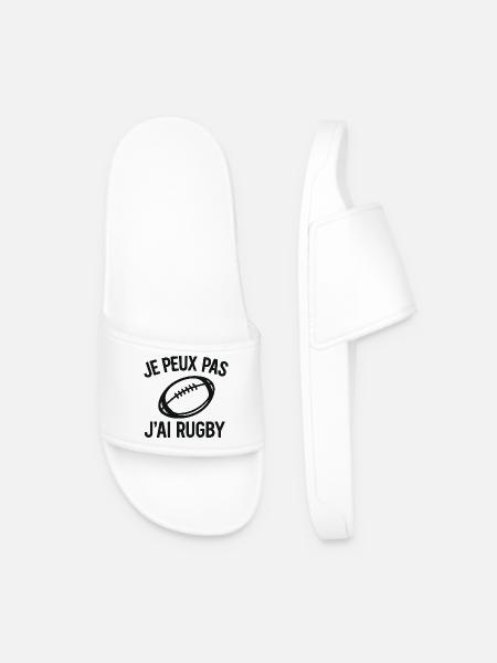 Je peux pas j'ai rugby - Claquettes Homme - blanc