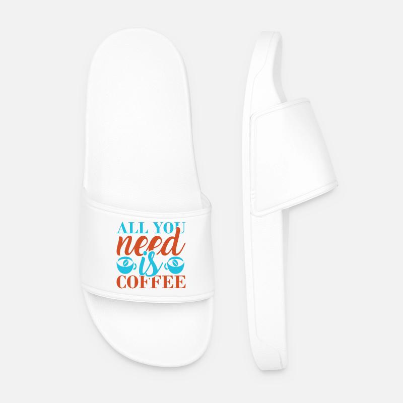 Coffee: everything you need - Men’s Pool Sliders - white