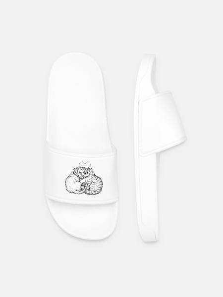 Amis mignons (Chat + Chien) - Claquettes Homme - blanc
