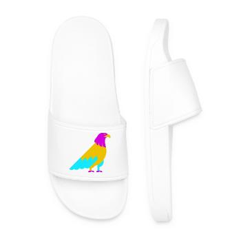 Colorful Abstract Eagle - Men’s Pool Sliders - white - Front