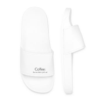 Coffee Because Murder Is Wrong - Men’s Pool Sliders - white - Front