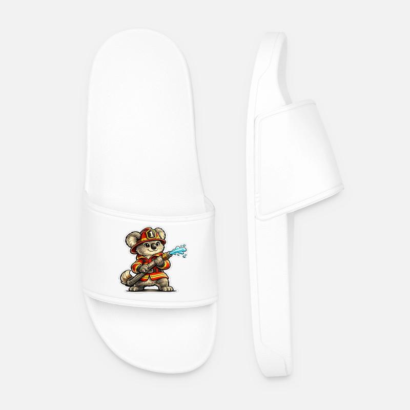 Feuerwehrkoala Wasserstrahl - Männer Badelatschen - Weiß