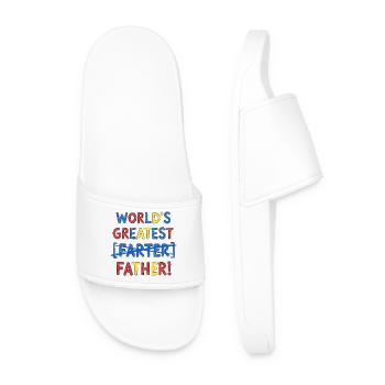 Best fart ever – Oops, I meant dad - Men’s Pool Sliders - white - Front