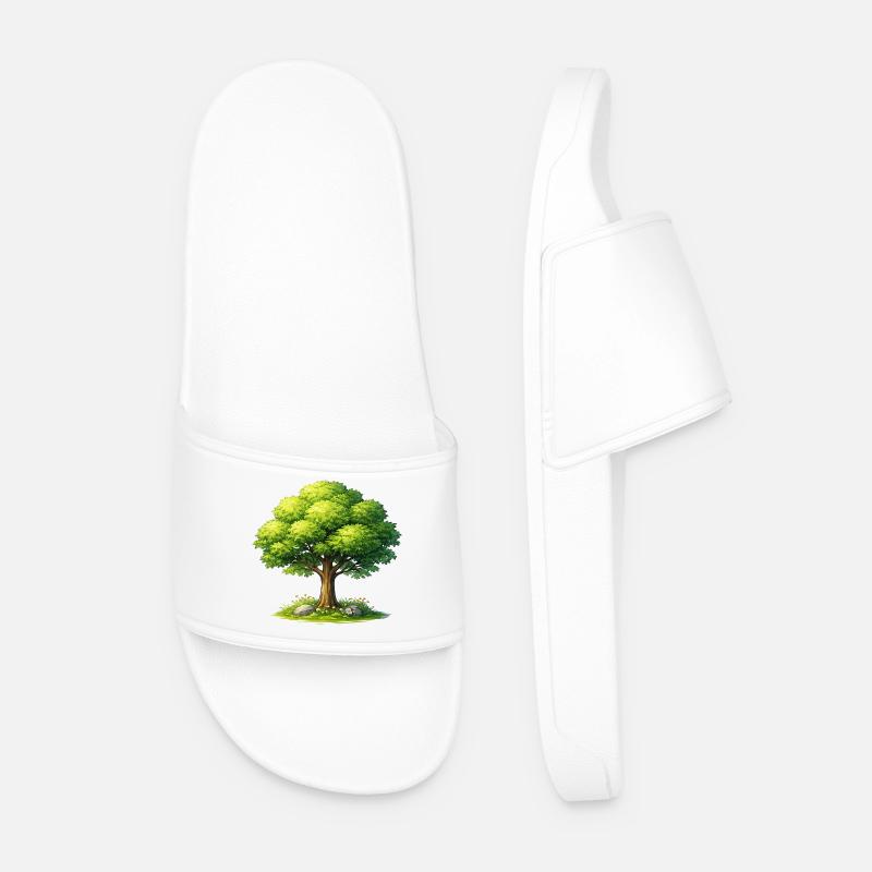 Tree in the sunlight - Men’s Pool Sliders - white