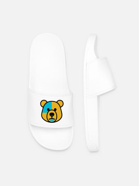 Cute Bear - Men’s Pool Sliders - white