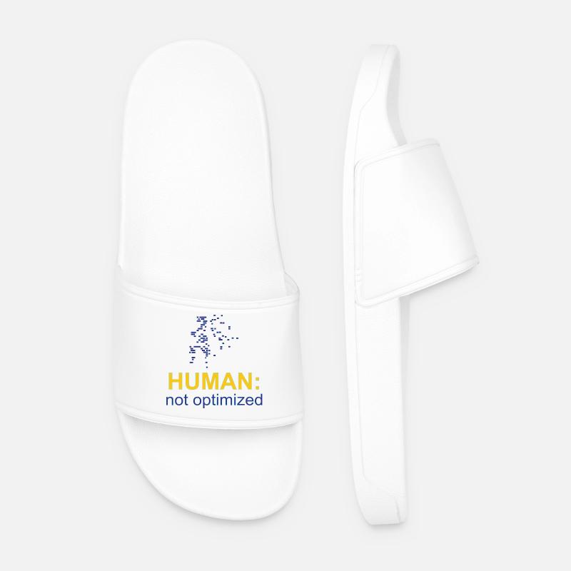 Human: Not Optimized - Men’s Pool Sliders - white