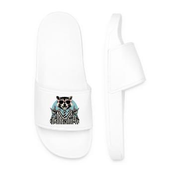 Raton laveur berçant en costume rayé - Claquettes Homme - blanc - Devant
